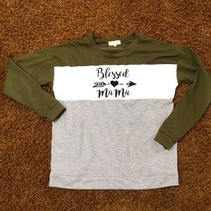Blessed Mama maternity sweatshirt medium